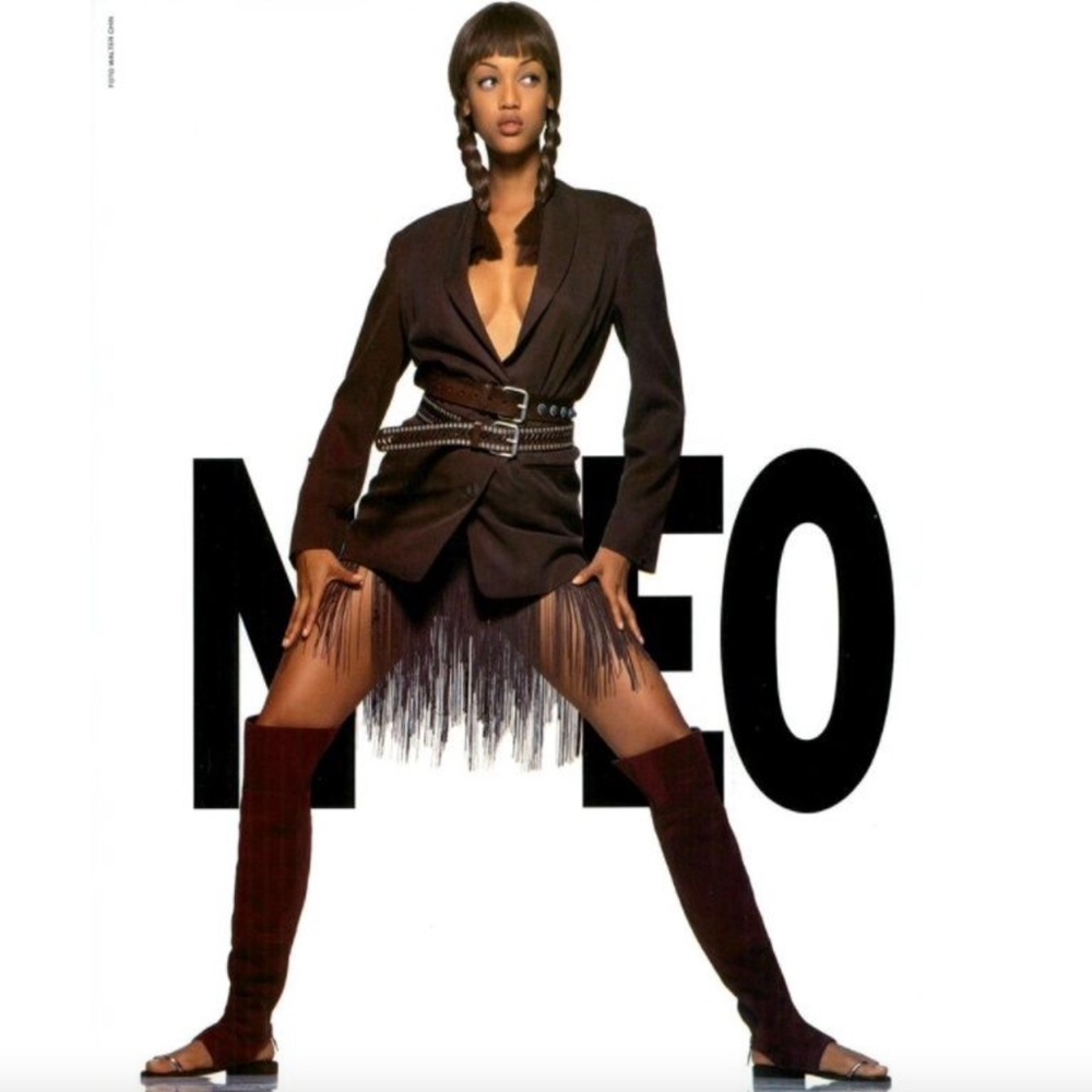 Rifat Ozbek Ss 1992 Runway Fringe Mini Skirt - image 1